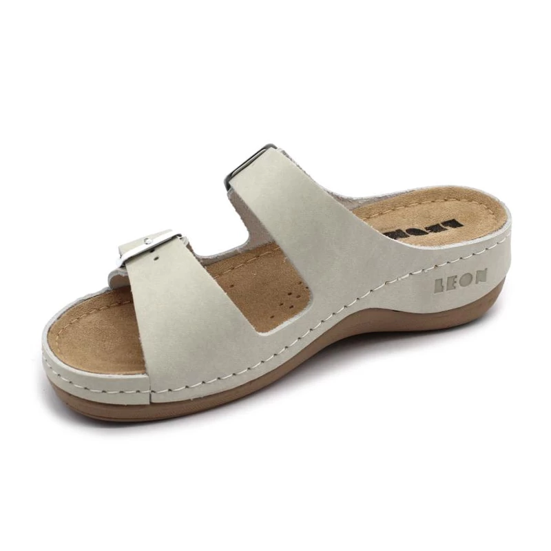 908 LEON Comfort női bőr papucs