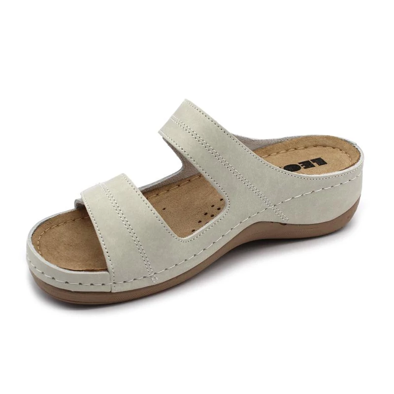 907 LEON Comfort női bőr papucs
