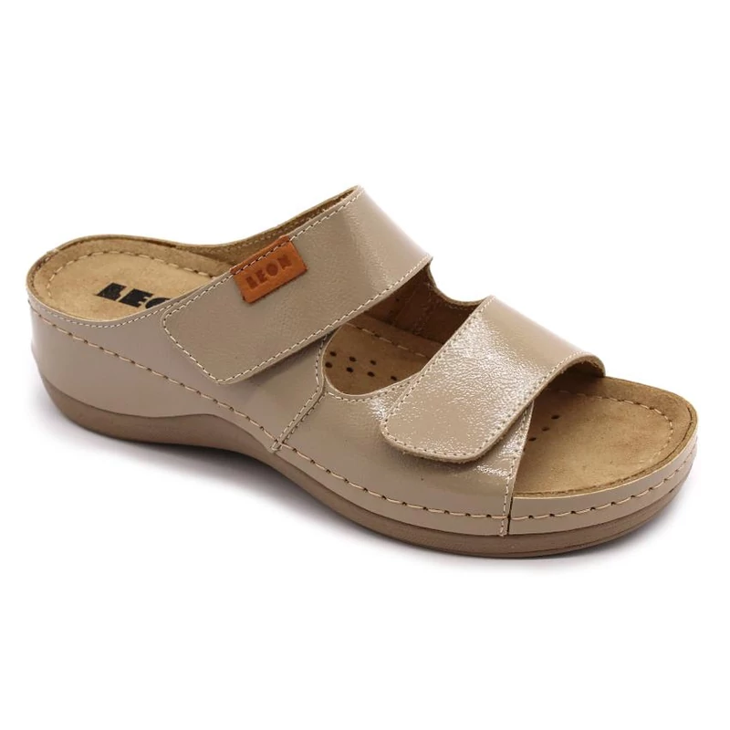 931 LEON Comfort női bőr papucs