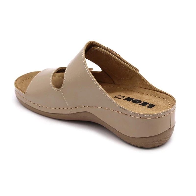 931 LEON Comfort női bőr papucs