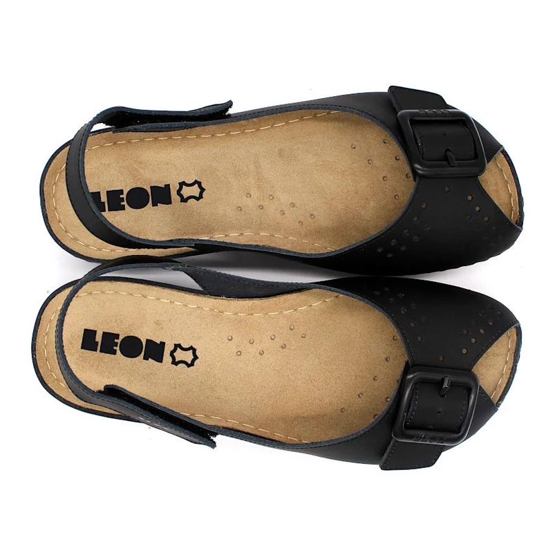 968 LEON Comfort női bőr szandál