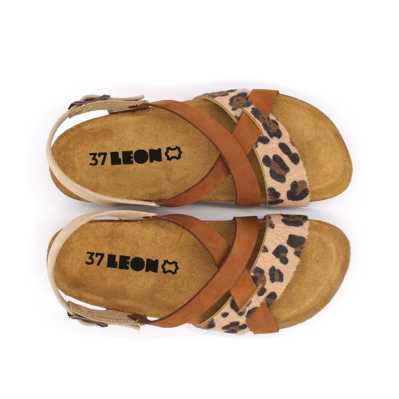 4306 LEON Comfort női bőr szandál