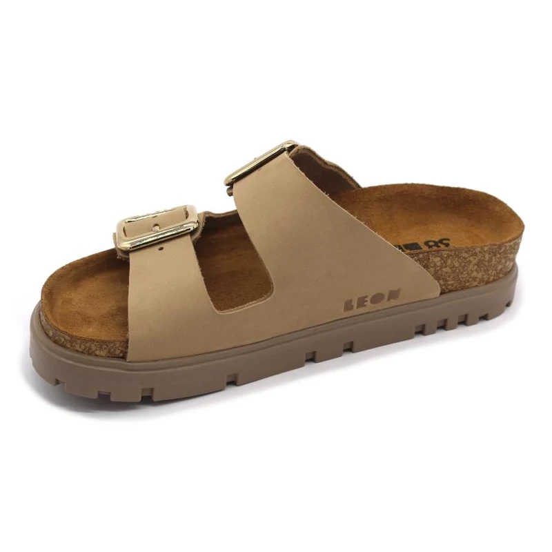 6011 LEON Comfort női bőr papucs
